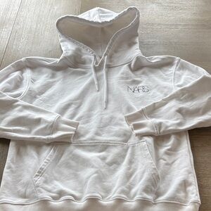 NARS White Hooded Pullover with Small Logo